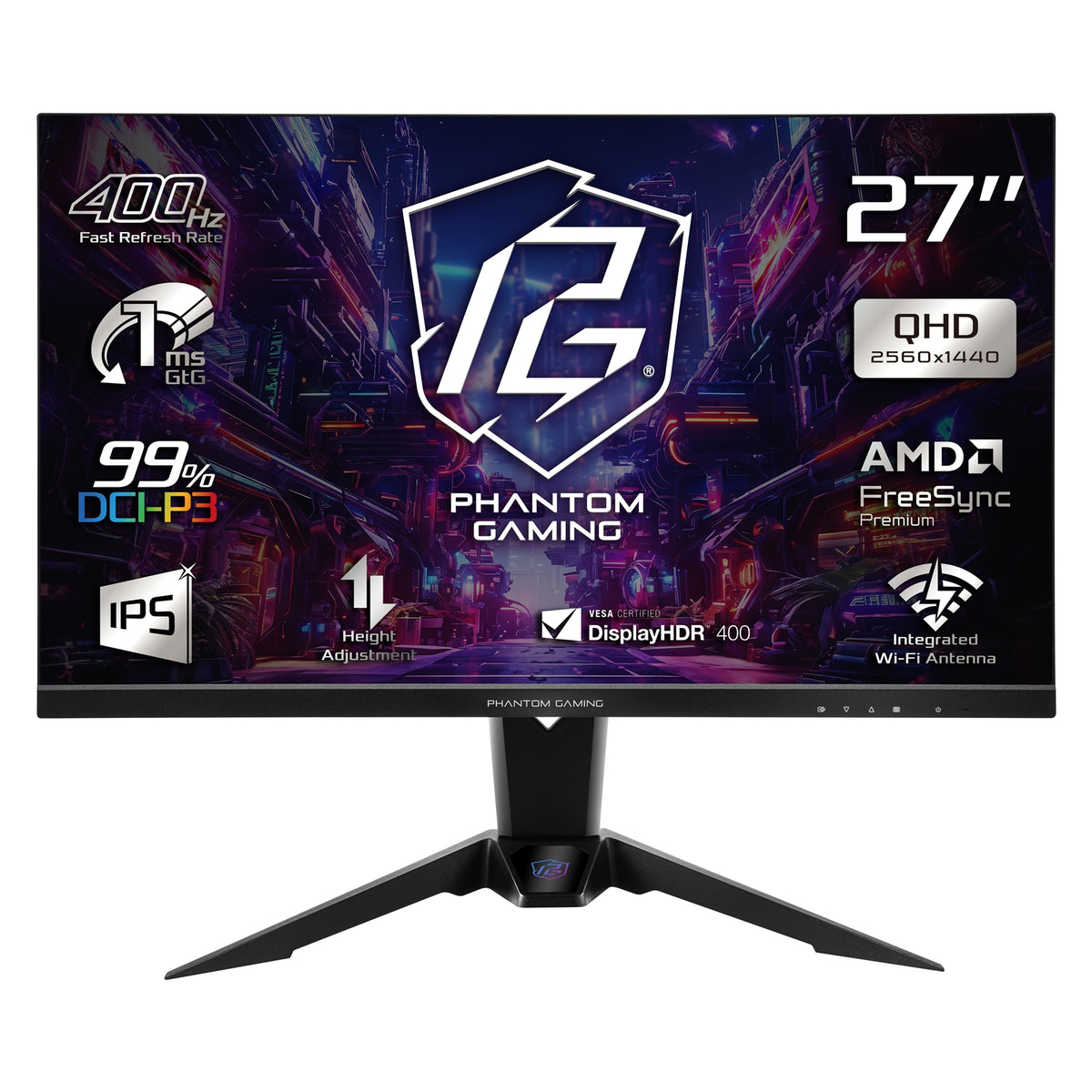 ASRock Phantom Gaming PG27QFW2A 27 Inch QHD (2560 x 1440) IPS Gaming Monitor