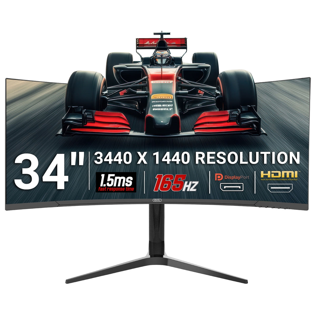 piXL CM34C7 34 Inch 165Hz UWQHD Quad HD Ultrawide Curved Gaming Monitor