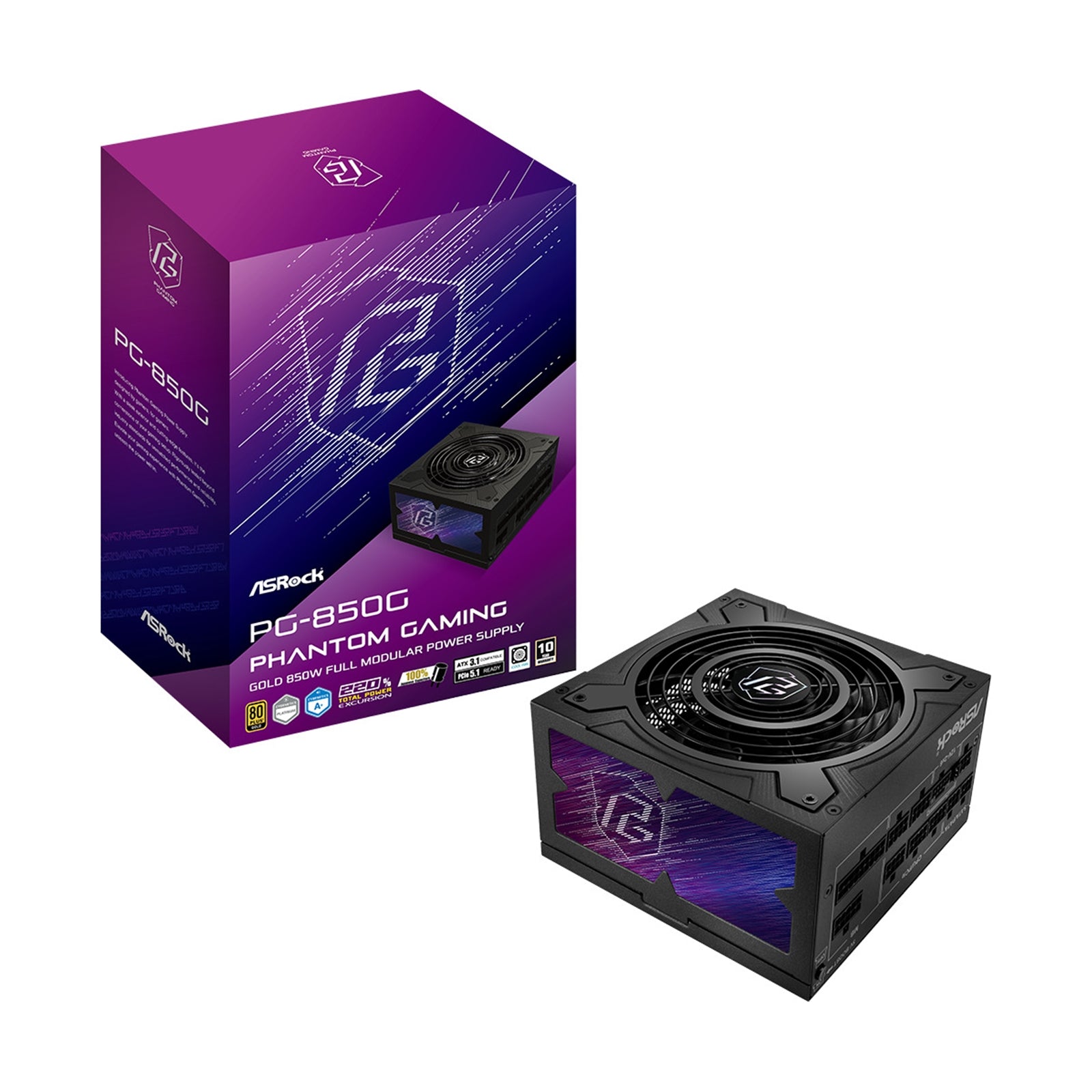 ASRock Phantom Gaming PG-850G 850W ATX Power Supply Unit