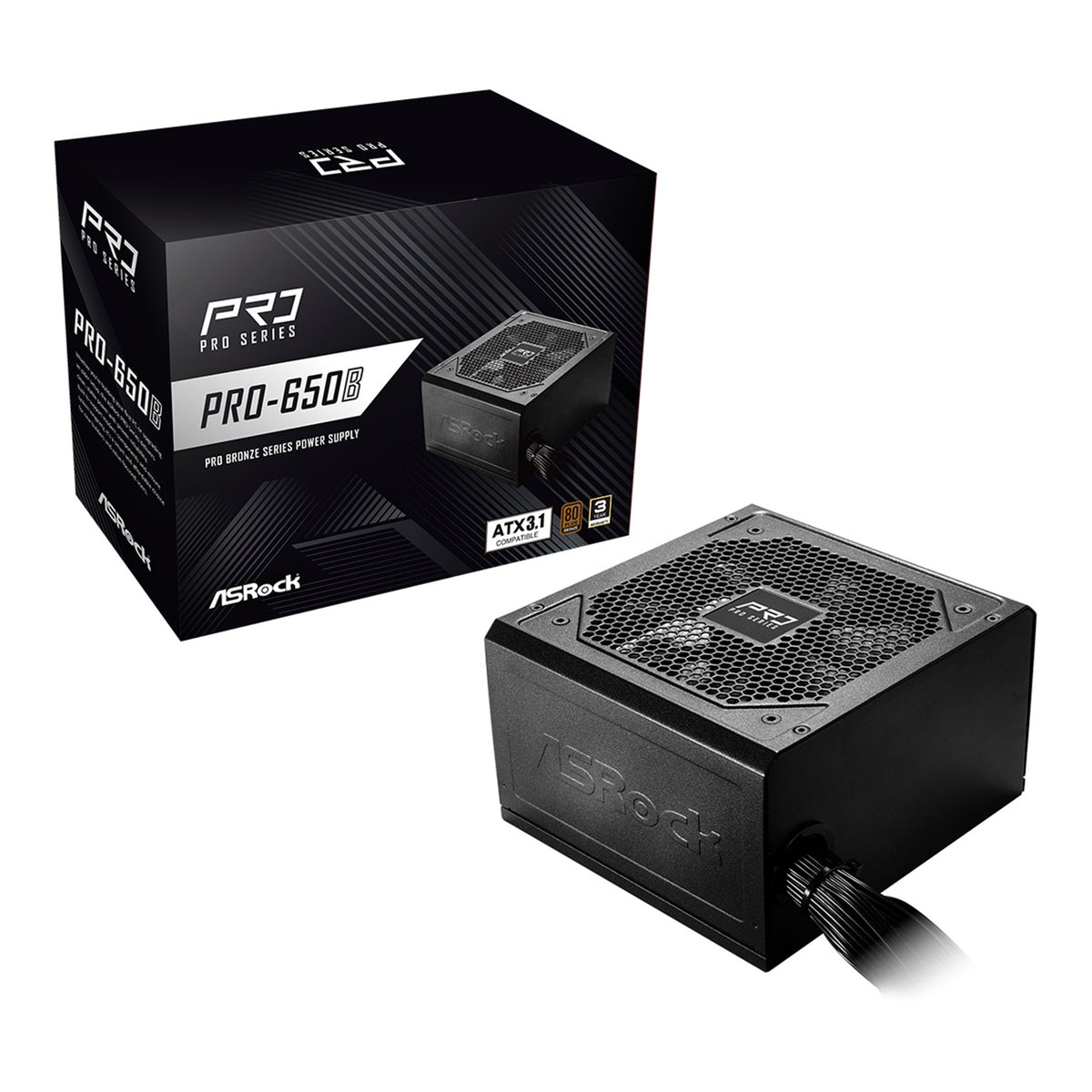 ASRock PRO-650B 650B ATX Power Supply Unit